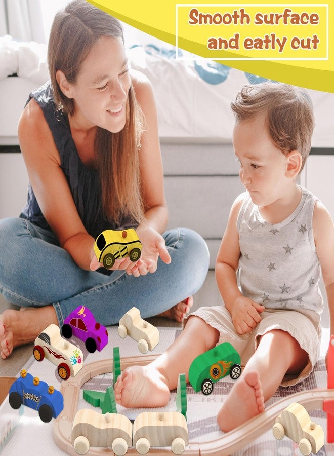 Feradny 42 Pcs Unfinished Wooden Cars Include 18 Wood DIY Car Toys Wood Car Crafts Painting with 24 Painting Tools for Kids Home Activities Arts Crafts Projects Easy Woodworking Party Favors - Image 3
